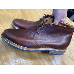 Helm The Hynes Whiskey Chukka Boots Men's 8 M Brown Leather Lace Up Mid Top S63